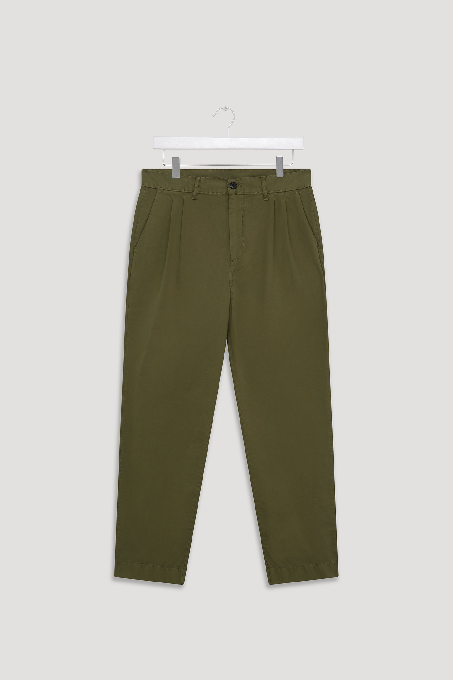 Organic Twill Double Pleated Trouser